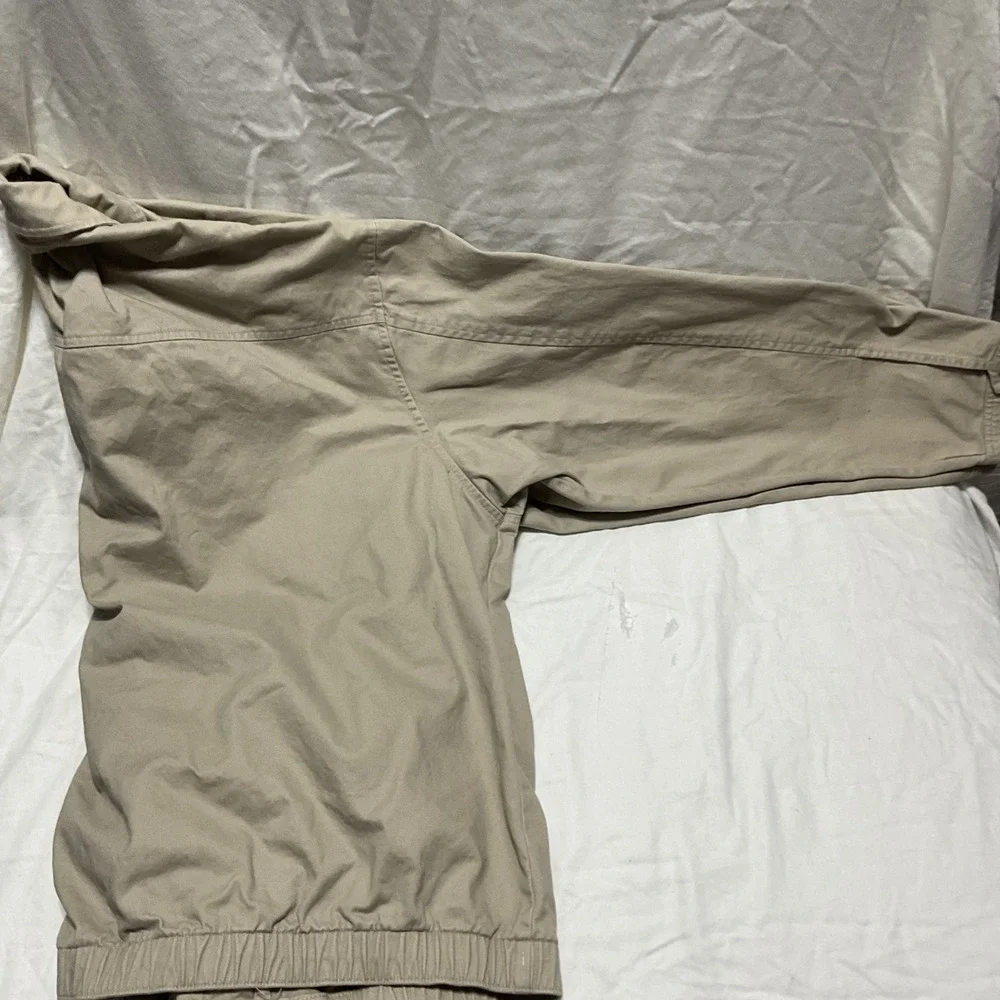 Chaps Jacket Mens 2xl Khaki Bomber Golfing Zip Up Casual Pockets Plaid Lined